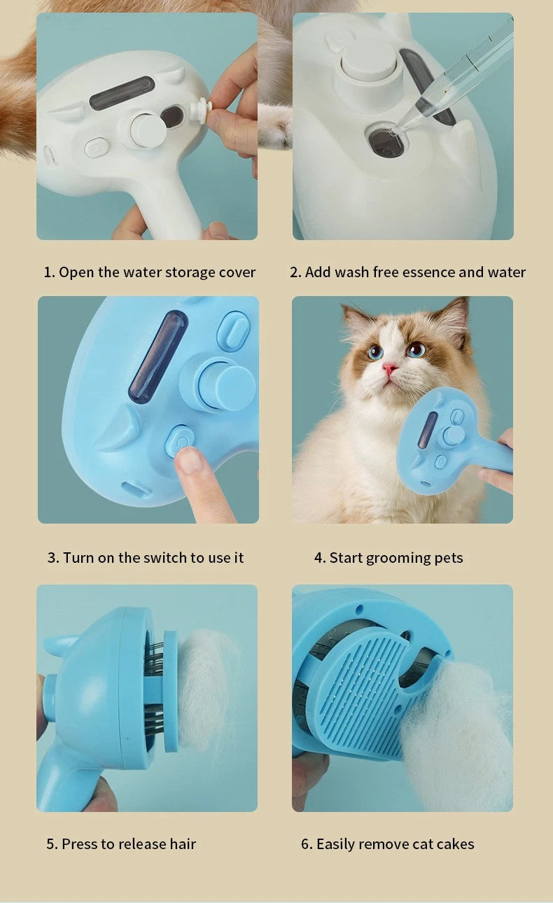 🐾 Fur Ease™ 3-in-1 Pet Grooming Brush - 50% OFF